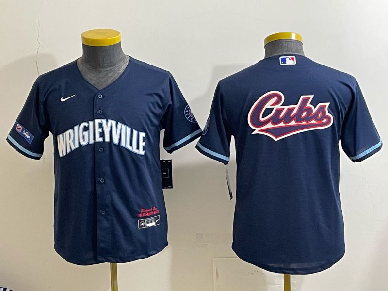 Youth 2026 Chicago Cubs Blank Drak Blue City Edition Nike MLB Jersey style 008->youth mlb jersey->Youth Jersey